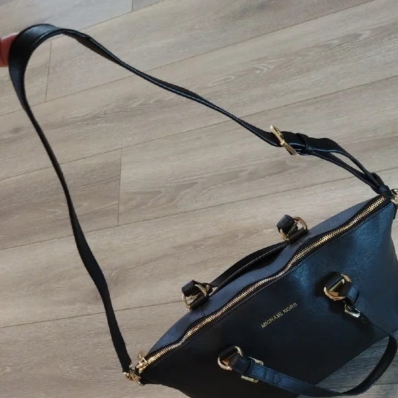 Michael Kors Black Tote with Gold Accents - Picture 9 of 17